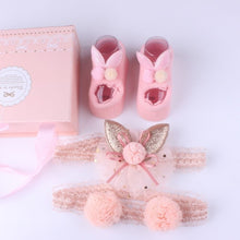 Load image into Gallery viewer, 3Pcs/Set Lace Flower Baby Girl Headband Socks Set Crown Bows Newborn Hairband Headbands For Girls Turban Baby Hair Accessories