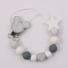 Load image into Gallery viewer, Baby Boy Girl Pacifier Holder Chain Food Grade Chew Silicone Beads Bling Bling Infant Pacifier Clip