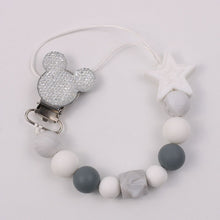 Load image into Gallery viewer, Baby Boy Girl Pacifier Holder Chain Food Grade Chew Silicone Beads Bling Bling Infant Pacifier Clip