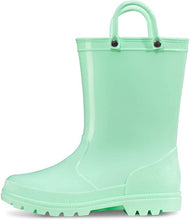 Load image into Gallery viewer, KushyShoo Kids Rain Boots 13 Colors Environmental Material Toddler Rain Boots with Easy-on Handles PVC Solid Children Rain Shoes