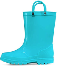 Load image into Gallery viewer, KushyShoo Kids Rain Boots 13 Colors Environmental Material Toddler Rain Boots with Easy-on Handles PVC Solid Children Rain Shoes