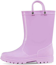 Load image into Gallery viewer, KushyShoo Kids Rain Boots 13 Colors Environmental Material Toddler Rain Boots with Easy-on Handles PVC Solid Children Rain Shoes