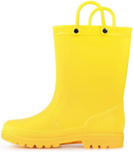 Load image into Gallery viewer, KushyShoo Kids Rain Boots 13 Colors Environmental Material Toddler Rain Boots with Easy-on Handles PVC Solid Children Rain Shoes