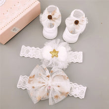 Load image into Gallery viewer, 3Pcs/Set Lace Flower Baby Girl Headband Socks Set Crown Bows Newborn Hairband Headbands For Girls Turban Baby Hair Accessories