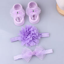 Load image into Gallery viewer, 3Pcs/Set Lace Flower Baby Girl Headband Socks Set Crown Bows Newborn Hairband Headbands For Girls Turban Baby Hair Accessories