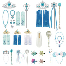 Load image into Gallery viewer, Elsa Princess Accessories Gloves Wand Crown Jewelry Set Elsa Wig Braid for Princess Dress Clothing Cosplay Dress UP