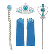 Load image into Gallery viewer, Elsa Princess Accessories Gloves Wand Crown Jewelry Set Elsa Wig Braid for Princess Dress Clothing Cosplay Dress UP