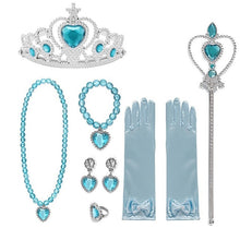 Load image into Gallery viewer, Elsa Princess Accessories Gloves Wand Crown Jewelry Set Elsa Wig Braid for Princess Dress Clothing Cosplay Dress UP