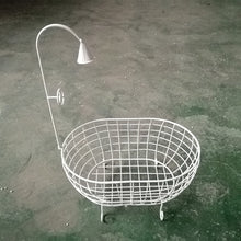 Load image into Gallery viewer, Baby Photo Props Iron Basket Shower Bathtub Newborn Infant Child Photography Auxiliary Frame for Studio Posing Photography Props

