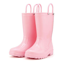 Load image into Gallery viewer, KushyShoo Kids Rain Boots 13 Colors Environmental Material Toddler Rain Boots with Easy-on Handles PVC Solid Children Rain Shoes
