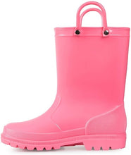 Load image into Gallery viewer, KushyShoo Kids Rain Boots 13 Colors Environmental Material Toddler Rain Boots with Easy-on Handles PVC Solid Children Rain Shoes

