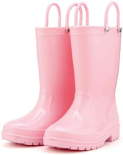 Load image into Gallery viewer, KushyShoo Kids Rain Boots 13 Colors Environmental Material Toddler Rain Boots with Easy-on Handles PVC Solid Children Rain Shoes
