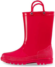 Load image into Gallery viewer, KushyShoo Kids Rain Boots 13 Colors Environmental Material Toddler Rain Boots with Easy-on Handles PVC Solid Children Rain Shoes
