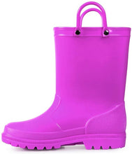 Load image into Gallery viewer, KushyShoo Kids Rain Boots 13 Colors Environmental Material Toddler Rain Boots with Easy-on Handles PVC Solid Children Rain Shoes
