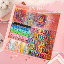 Load image into Gallery viewer, 2020 New Hair Accessories Set For Girls Elastic Hair Bands Hairpins Rubber Band Ponytail Holder Flower Hair Claws Hair Clips
