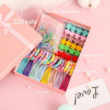 Load image into Gallery viewer, 2020 New Hair Accessories Set For Girls Elastic Hair Bands Hairpins Rubber Band Ponytail Holder Flower Hair Claws Hair Clips
