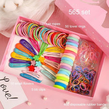 Load image into Gallery viewer, 2020 New Hair Accessories Set For Girls Elastic Hair Bands Hairpins Rubber Band Ponytail Holder Flower Hair Claws Hair Clips
