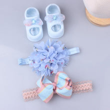 Load image into Gallery viewer, 3Pcs/Set Lace Flower Baby Girl Headband Socks Set Crown Bows Newborn Hairband Headbands For Girls Turban Baby Hair Accessories
