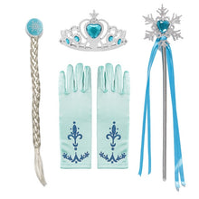 Load image into Gallery viewer, Elsa Princess Accessories Gloves Wand Crown Jewelry Set Elsa Wig Braid for Princess Dress Clothing Cosplay Dress UP
