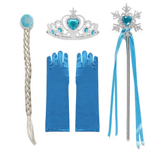 Load image into Gallery viewer, Elsa Princess Accessories Gloves Wand Crown Jewelry Set Elsa Wig Braid for Princess Dress Clothing Cosplay Dress UP
