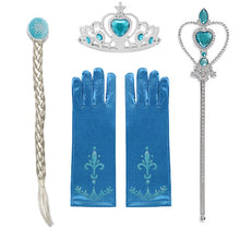 Load image into Gallery viewer, Elsa Princess Accessories Gloves Wand Crown Jewelry Set Elsa Wig Braid for Princess Dress Clothing Cosplay Dress UP
