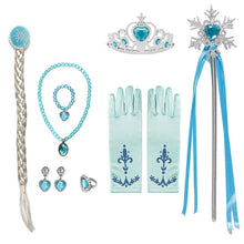 Load image into Gallery viewer, Elsa Princess Accessories Gloves Wand Crown Jewelry Set Elsa Wig Braid for Princess Dress Clothing Cosplay Dress UP
