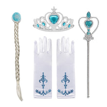 Load image into Gallery viewer, Elsa Princess Accessories Gloves Wand Crown Jewelry Set Elsa Wig Braid for Princess Dress Clothing Cosplay Dress UP
