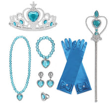 Load image into Gallery viewer, Elsa Princess Accessories Gloves Wand Crown Jewelry Set Elsa Wig Braid for Princess Dress Clothing Cosplay Dress UP
